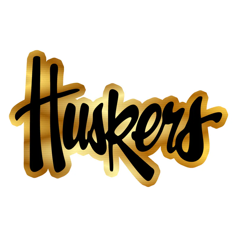 Nebraska Cornhuskers - Image 5 - Gold Chrome Vinyl Decal - Custom Size