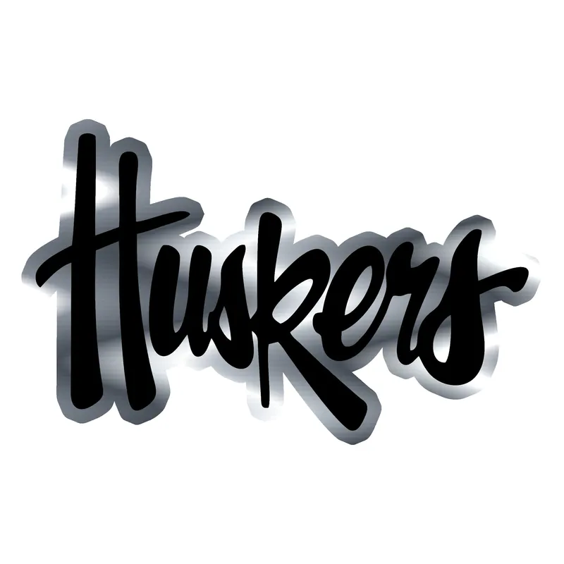 Nebraska Cornhuskers - Image 5 - Silver Chrome Vinyl Decal - Custom Size