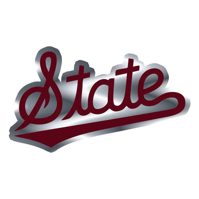 Mississippi State Bulldogs - Image 4 - Silver Chrome Vinyl Decal - Custom Size
