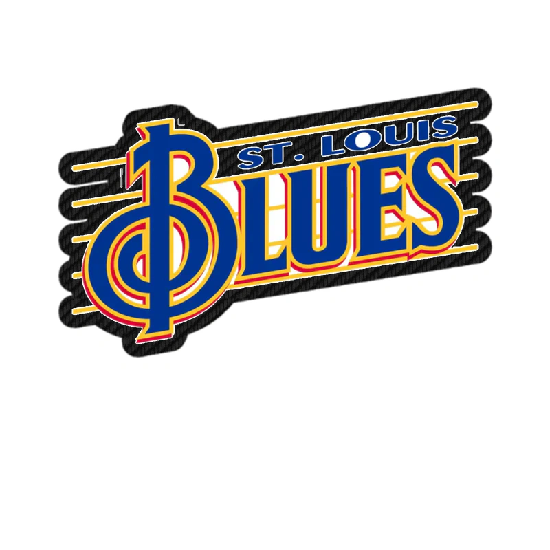 St Louis Blues - Name With Lines - Carbon Fiber Vinyl Sticker - Custom Size