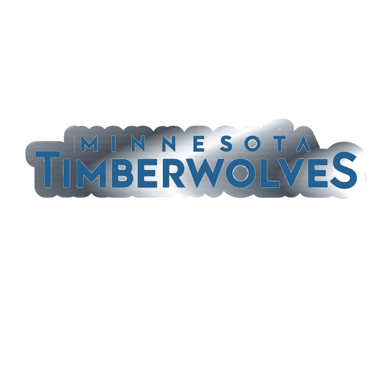 Minnesota Timberwolves - Image 1 - Silver Chrome Vinyl Sticker - Custom Size