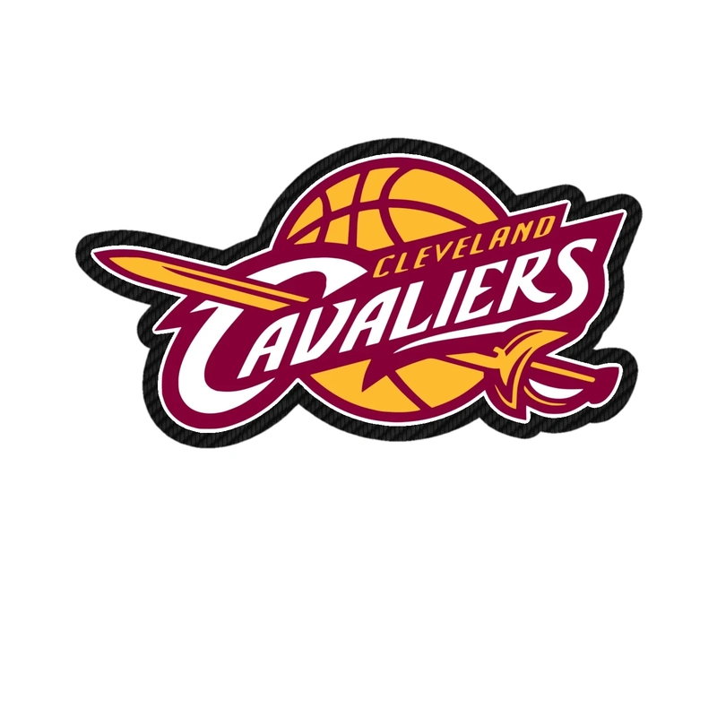 Cleveland Cavaliers - Gold Basketball With Name - Carbon Fiber Vinyl Sticker - Custom Size