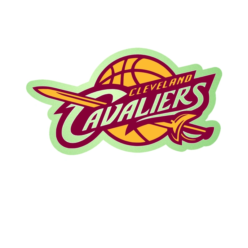 Cleveland Cavaliers - Gold Basketball With Name - Glow in the Dark Vinyl Sticker - Custom Size
