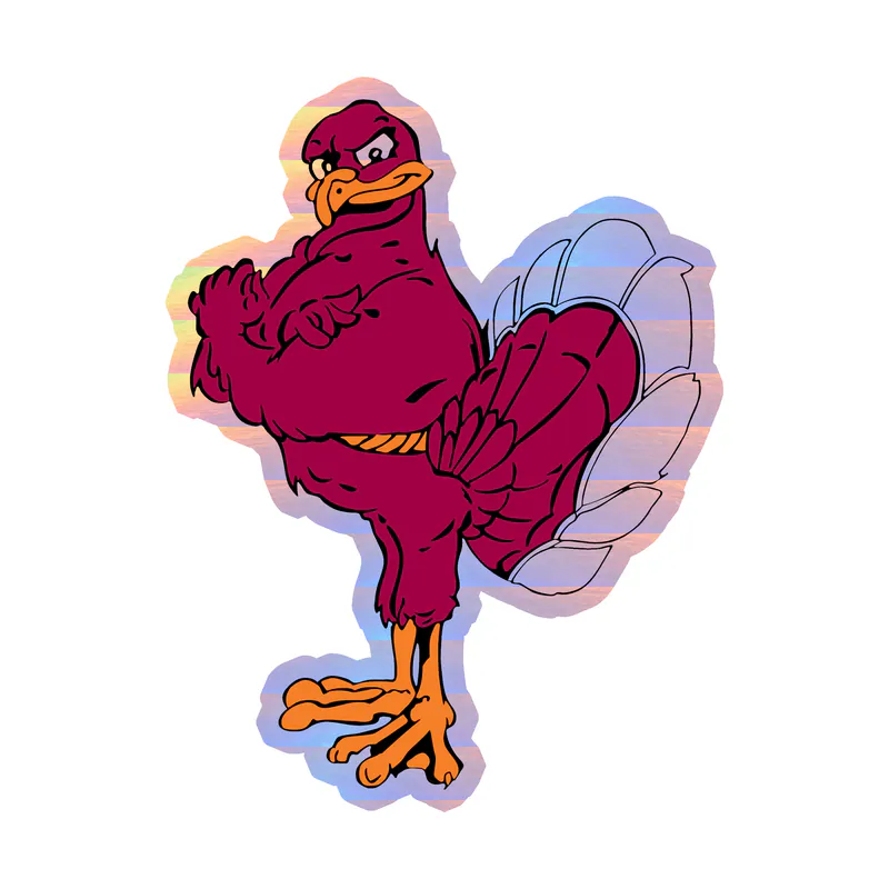 Virginia Tech Hokies - Image 2 - Holographic Vinyl Decal - Custom Size