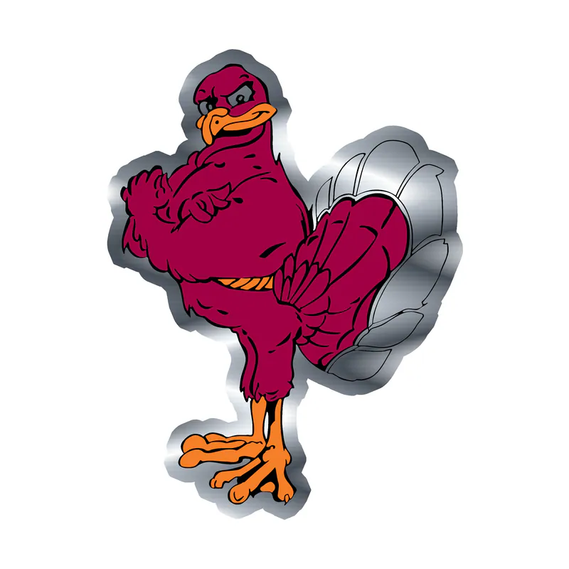 Virginia Tech Hokies - Image 2 - Silver Chrome Vinyl Decal - Custom Size