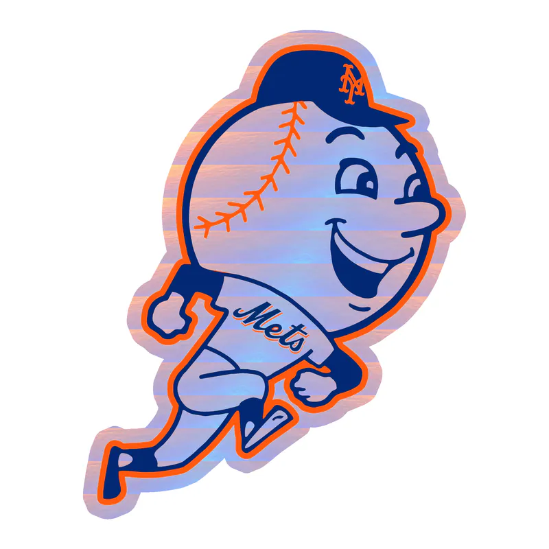 New York Mets - Mr. Met - Holographic Vinyl Sticker - Custom Size