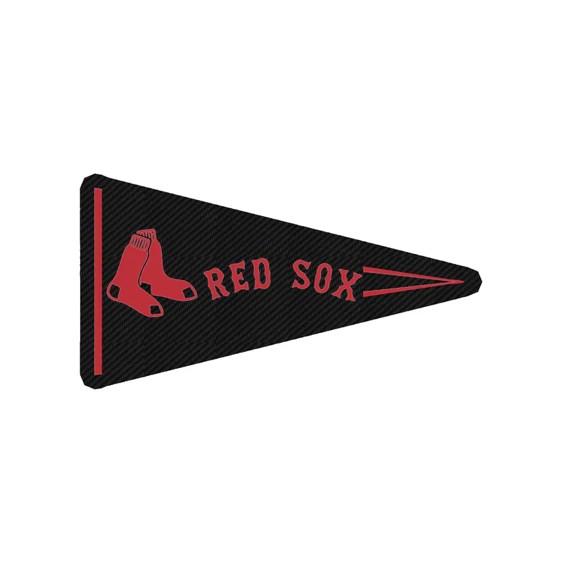 Boston Red Sox - Pennant - Carbon Fiber Vinyl Sticker - Custom Size