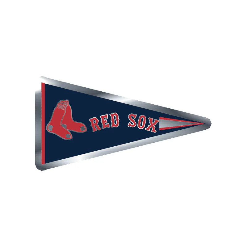 Boston Red Sox - Pennant - Silver Chrome Vinyl Sticker - Custom Size