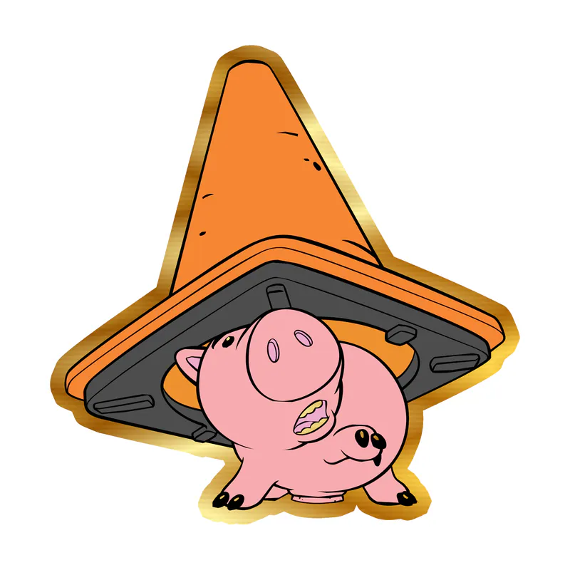 Toy Story Hamm Gold Chrome Vinyl Sticker - Custom Size