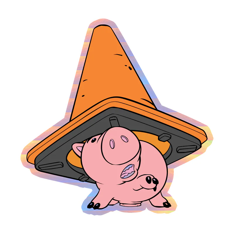 Toy Story Hamm Holographic Vinyl Sticker - Custom Size