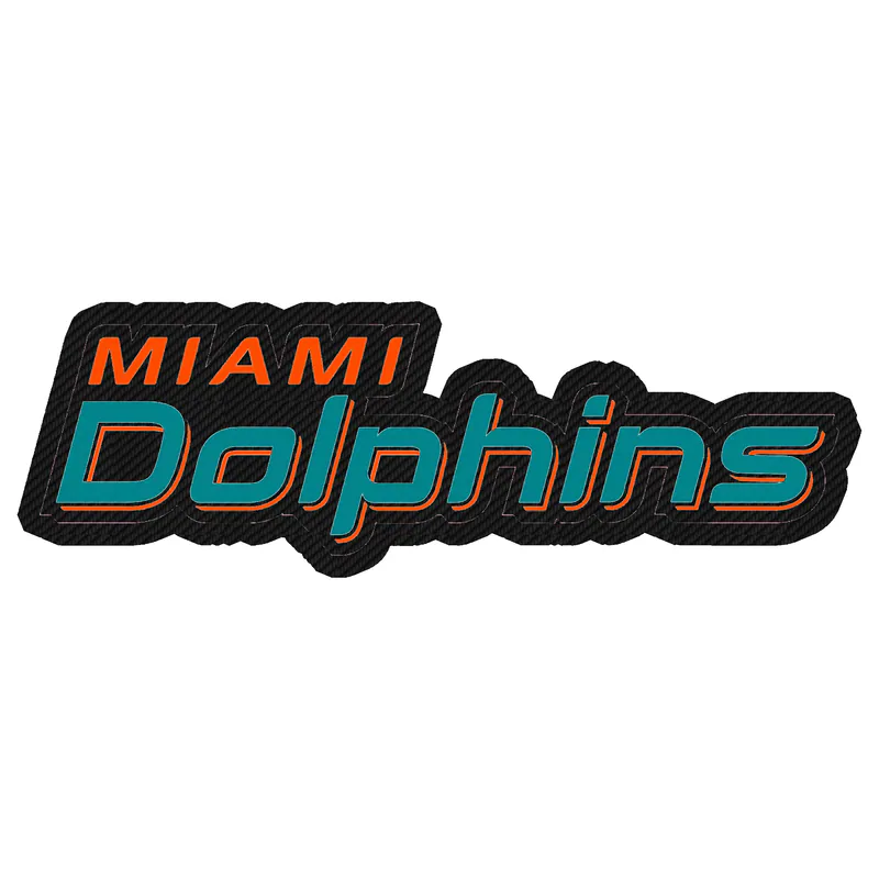 Miami Dolphins - Lettering - Image 1 - Carbon Fiber Vinyl Sticker - Custom Size