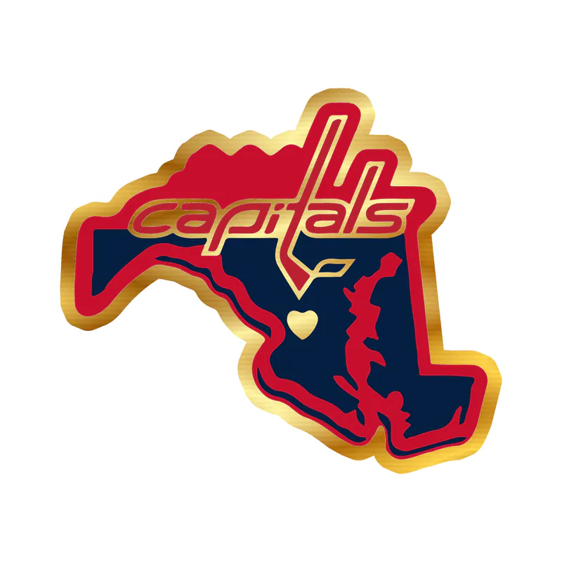 Washington Capitals - State - Gold Chrome Vinyl Sticker - Custom Size