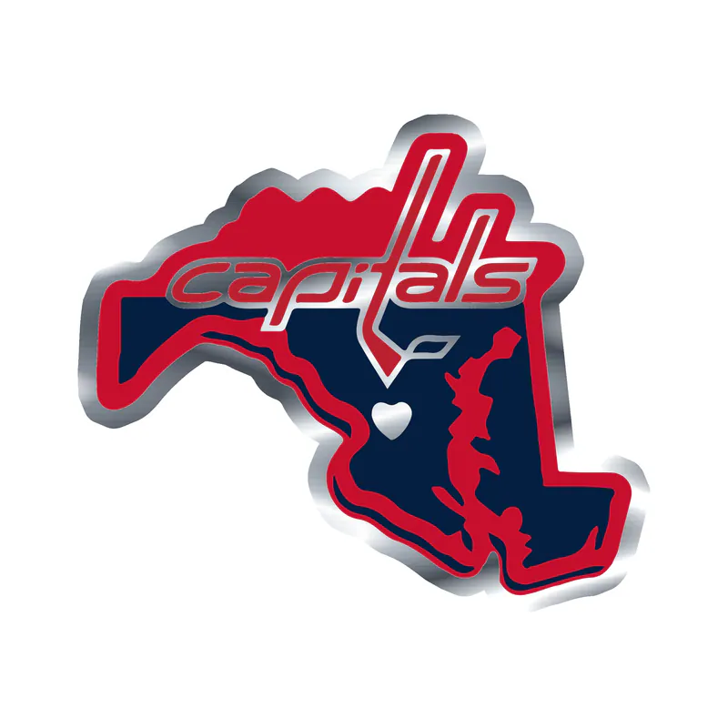 Washington Capitals - State - Silver Chrome Vinyl Sticker - Custom Size