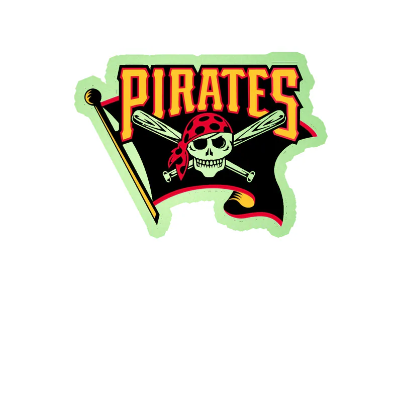 Pittsburgh Pirates - Pirate With Flag - Glow in the Dark Vinyl Sticker - Custom Size