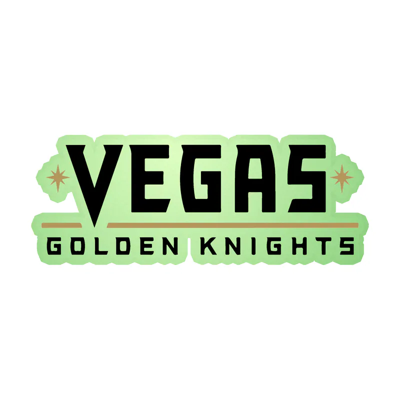 Vegas Golden Knights - Name - Glow in the Dark Vinyl Sticker - Custom Size