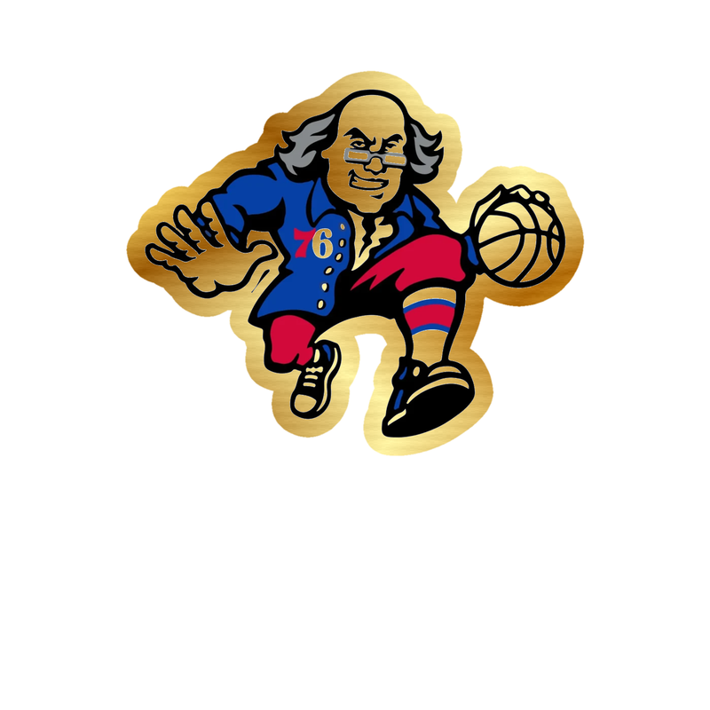 Philadelphia 76ers - Image 9 - Gold Chrome Vinyl Sticker - Custom Size
