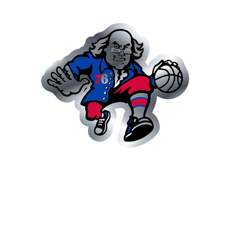 Philadelphia 76ers - Image 9 - Silver Chrome Vinyl Sticker - Custom Size