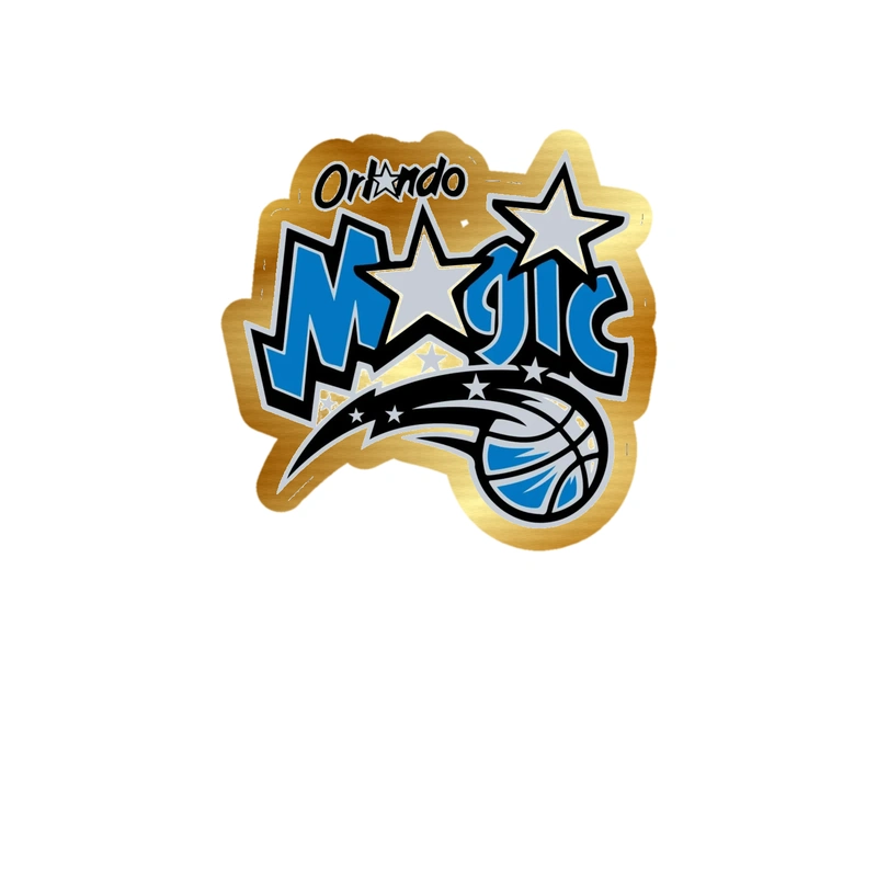 Orlando Magic - Image 1 - Gold Chrome Vinyl Sticker - Custom Size