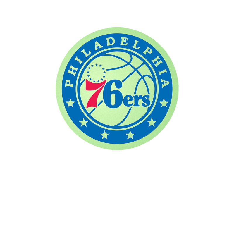 Philadelphia 76ers - Image 2 - Glow in the Dark Vinyl Sticker - Custom Size