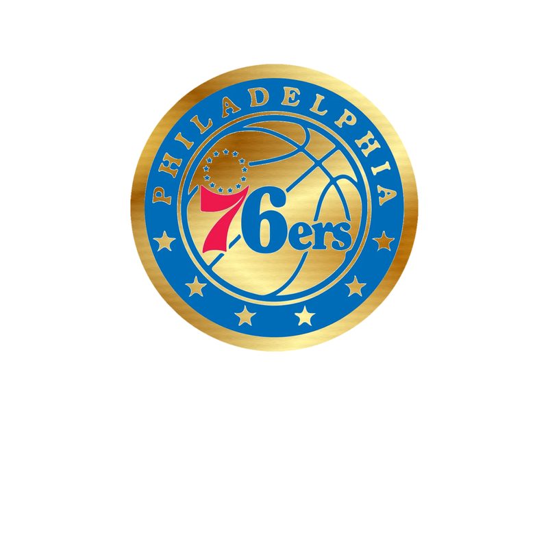 Philadelphia 76ers - Image 2 - Gold Chrome Vinyl Sticker - Custom Size