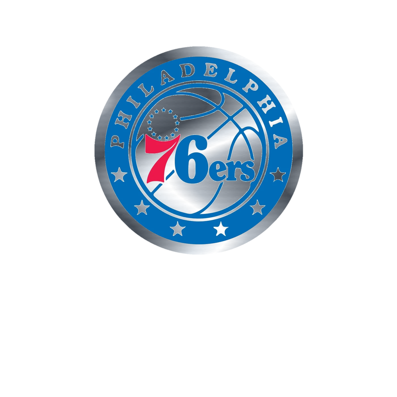 Philadelphia 76ers - Image 2 - Silver Chrome Vinyl Sticker - Custom Size