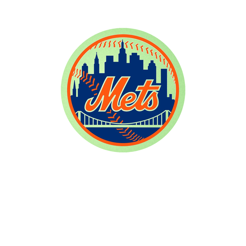 New York Mets - Blue Circle With Bridge - Glow in the Dark Vinyl Sticker - Custom Size