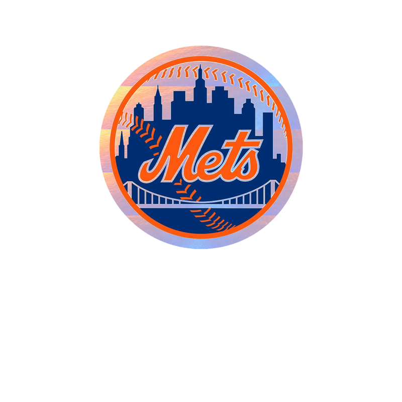 New York Mets - Blue Circle With Bridge - Holographic Vinyl Sticker - Custom Size