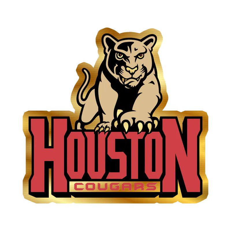 University of Houston Cougars - Image 2 - Gold Chrome Vinyl Decal - Custom Size