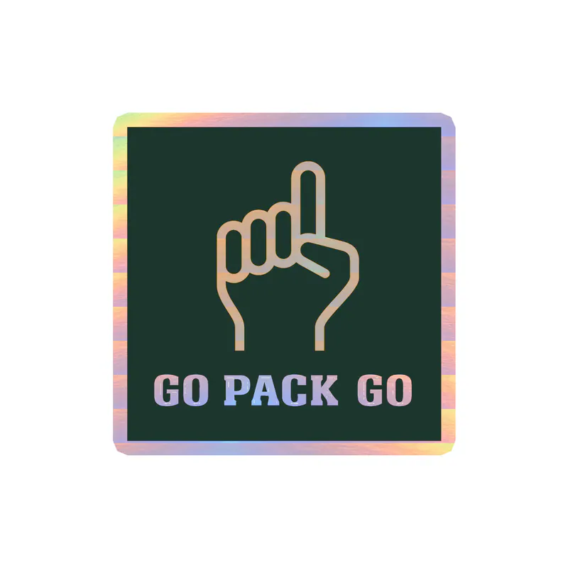Green Bay Packers - Image 7 - Holographic Vinyl Sticker - Custom Size