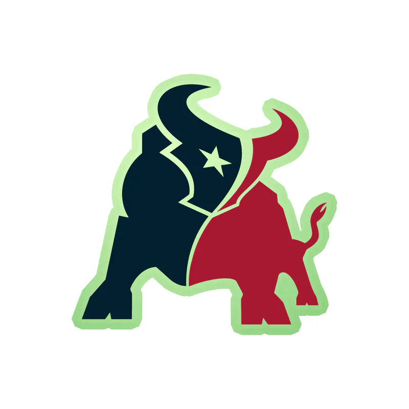 Houston Texans - Bull - Glow in the Dark Vinyl Sticker - Custom Size