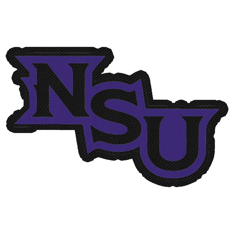 Northwestern State - Purple NSU - Carbon Fiber Vinyl Decal - Custom Size