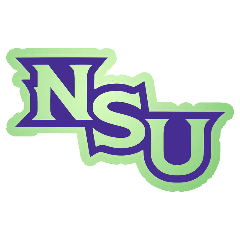 Northwestern State - Purple NSU - Glow in the Dark Vinyl Decal - Custom Size