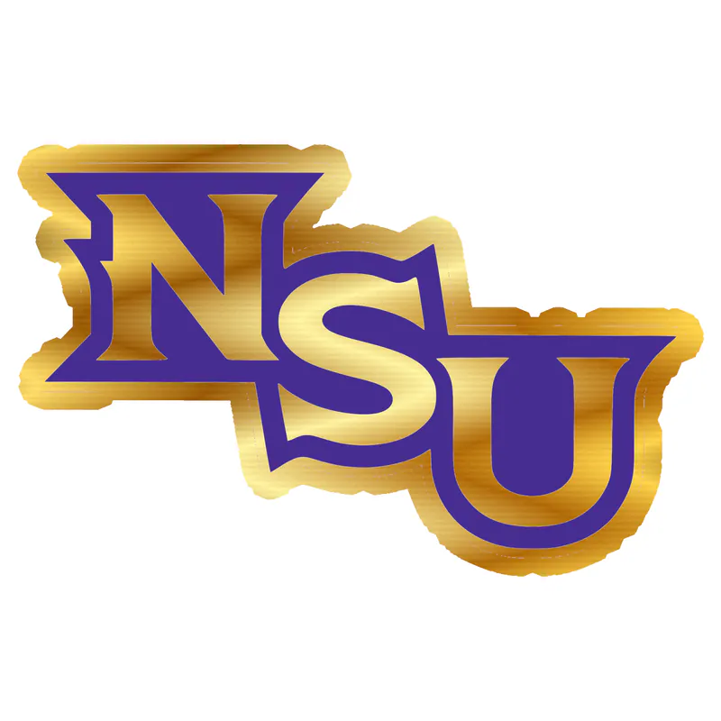 Northwestern State - Purple NSU - Gold Chrome Vinyl Decal - Custom Size