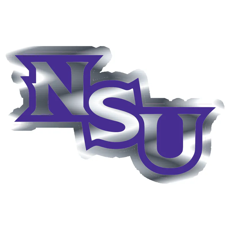 Northwestern State - Purple NSU - Silver Chrome Vinyl Decal - Custom Size