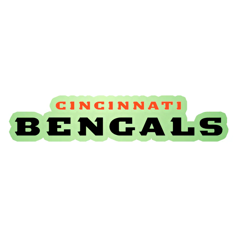 Cincinnati Bengals - Words 2 - Glow in the Dark Vinyl Sticker - Custom Size