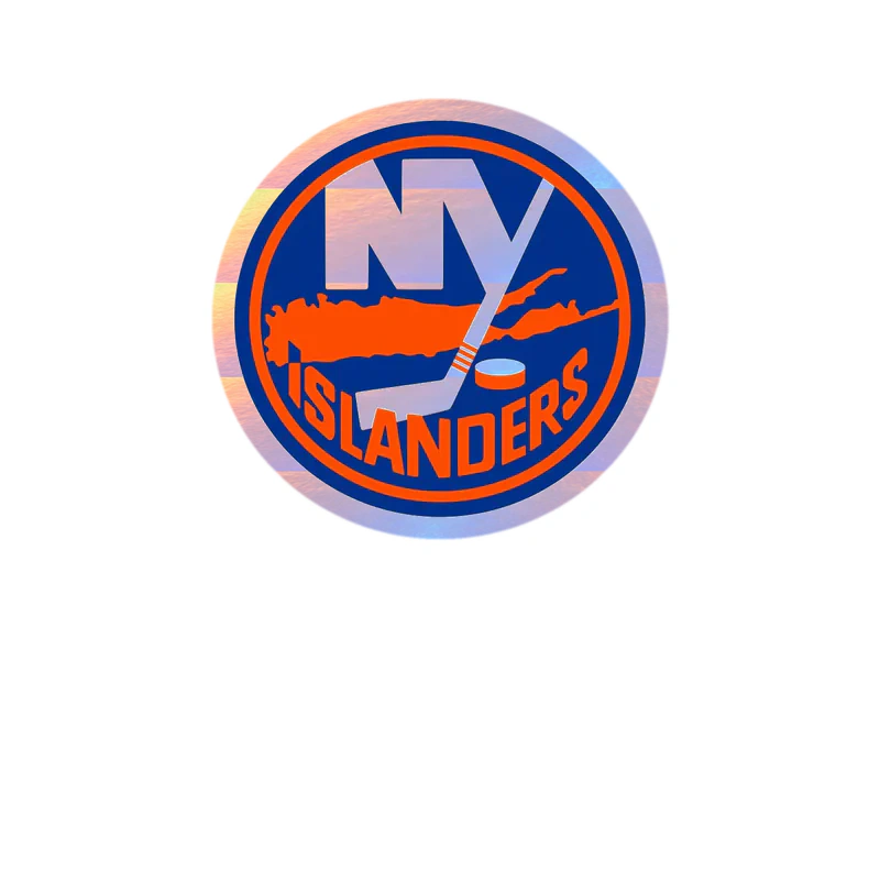 New York Islanders - Bright Circle - Holographic Vinyl Sticker - Custom Size