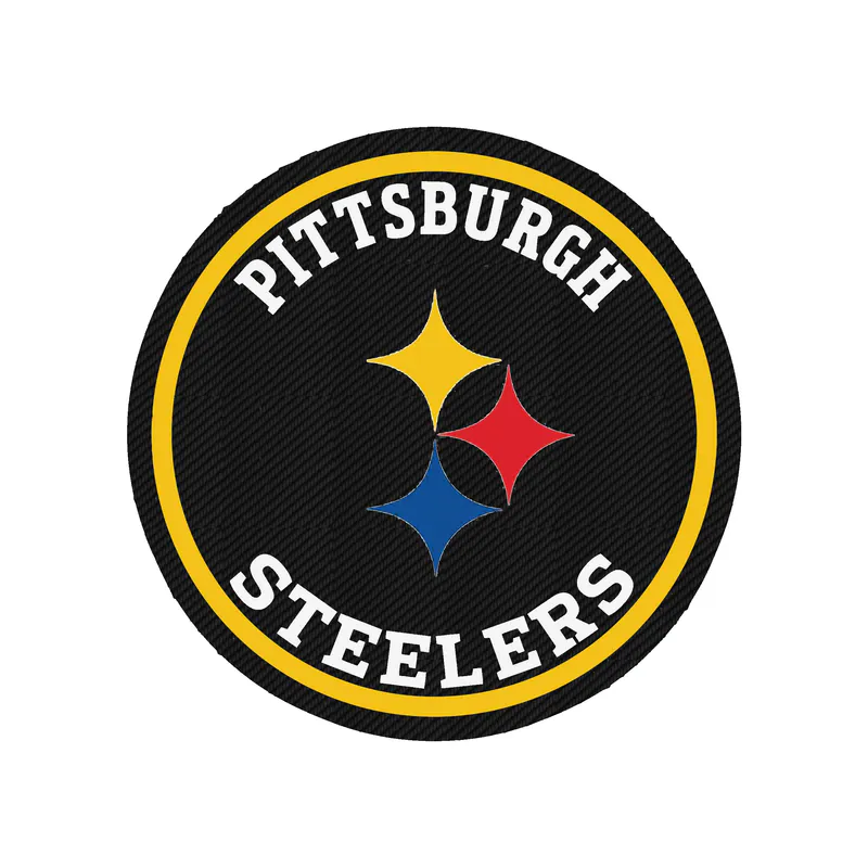 Pittsburgh Steelers - Yellow and Black Circle - Carbon Fiber Vinyl Sticker - Custom Size