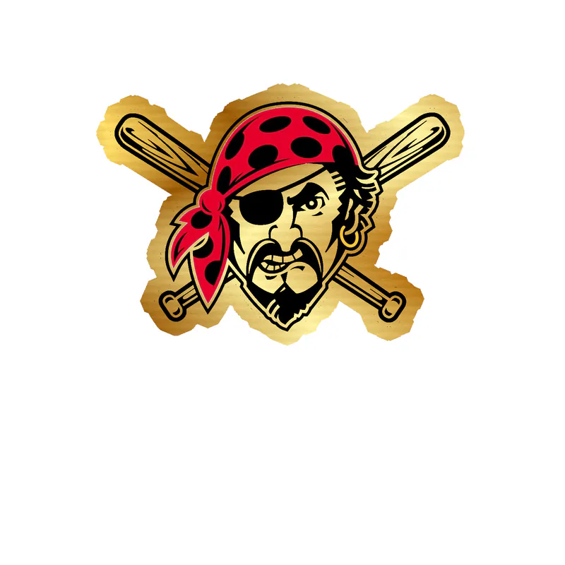Pittsburgh Pirates - Pirate - Gold Chrome Vinyl Sticker - Custom Size
