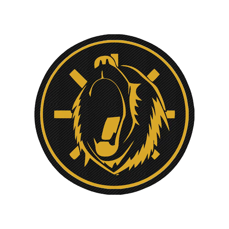 Boston Bruins - Circle With Bear's Head - Carbon Fiber Vinyl Sticker - Custom Size