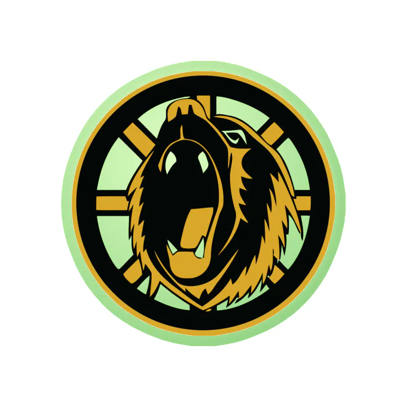 Boston Bruins - Circle With Bear's Head - Glow in the Dark Vinyl Sticker - Custom Size