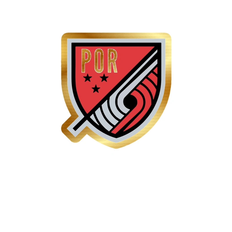 Portland Trail Blazers - Image 4 - Gold Chrome Vinyl Sticker - Custom Size