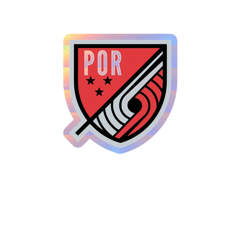 Portland Trail Blazers - Image 4 - Holographic Vinyl Sticker - Custom Size