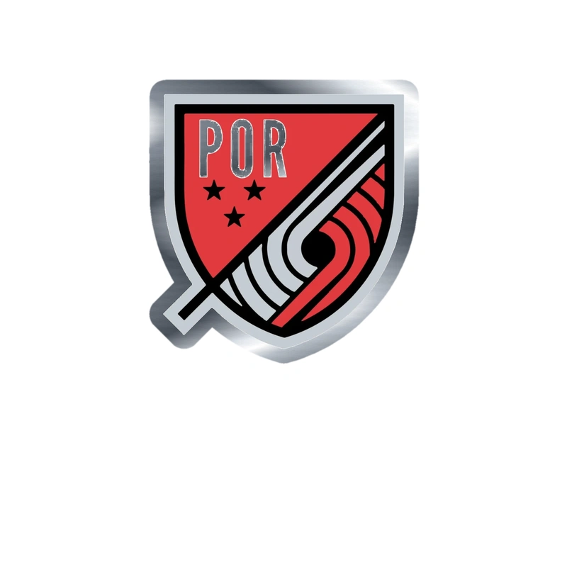 Portland Trail Blazers - Image 4 - Silver Chrome Vinyl Sticker - Custom Size