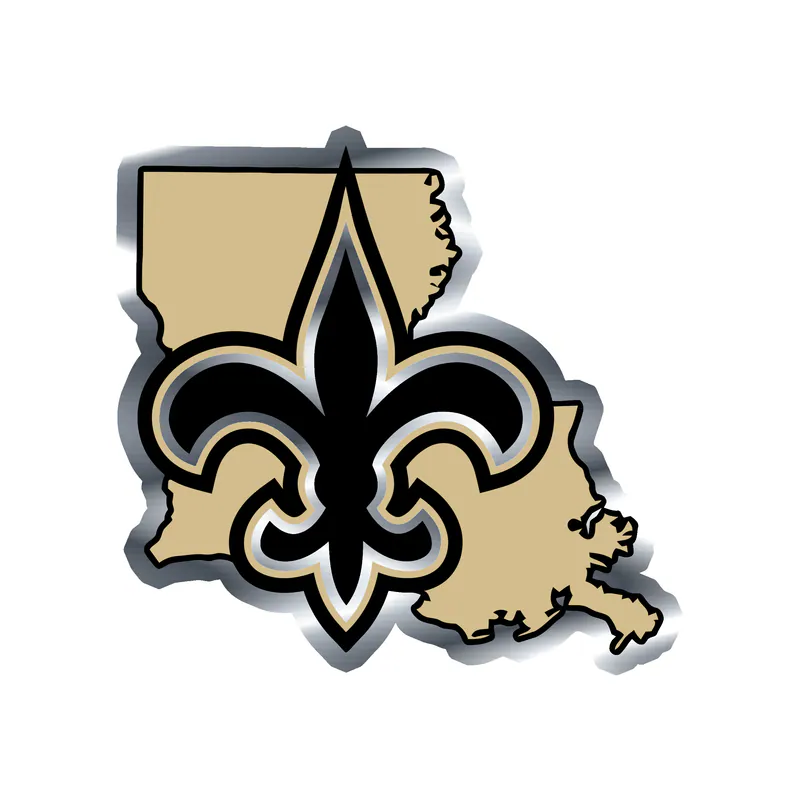 New Orleans Saints State Silver Chrome Vinyl Sticker - Custom Size