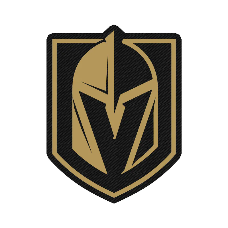 Vegas Golden Knights - Shield With Helmet - Carbon Fiber Vinyl Sticker - Custom Size