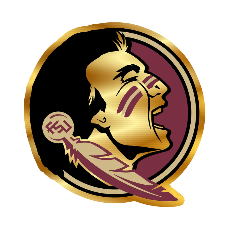 Florida State Seminoles - Image 3 - Gold Chrome Vinyl Decal - Custom Size