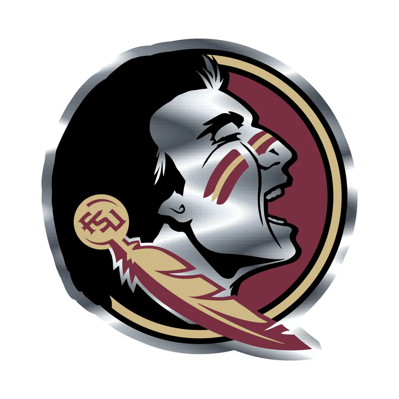 Florida State Seminoles - Image 3 - Silver Chrome Vinyl Decal - Custom Size