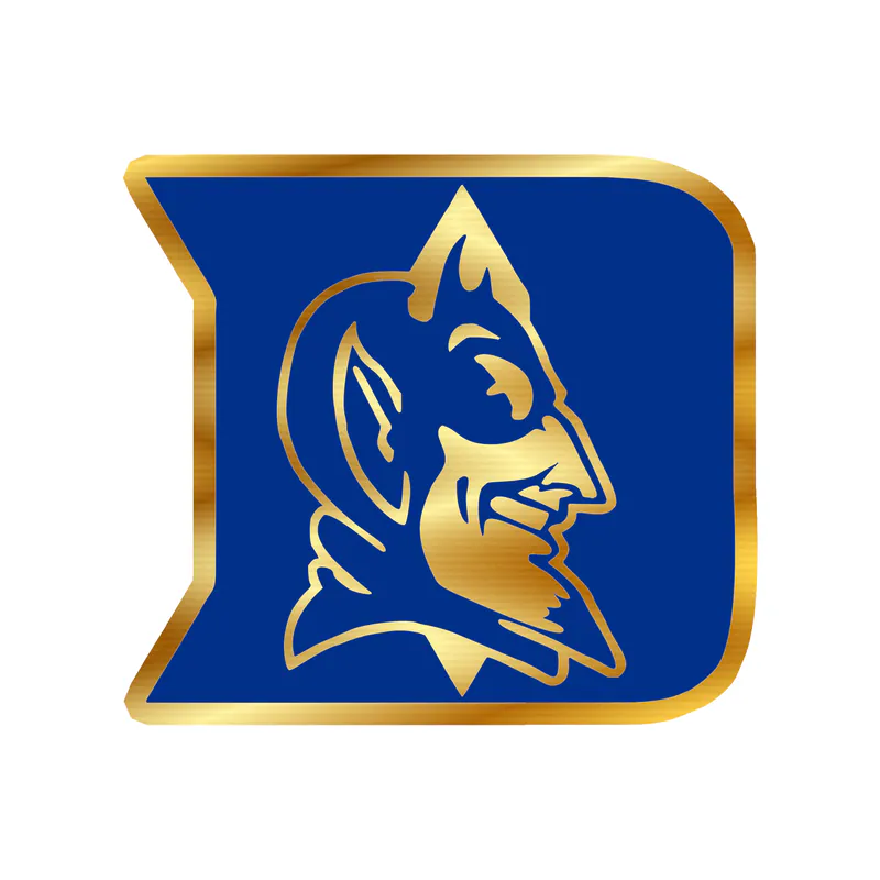 Duke Blue Devils - D with Devil - Gold Chrome Vinyl Decal - Custom Size