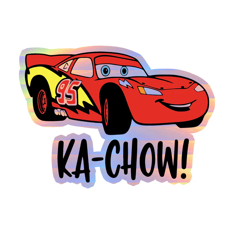 Cars Lightning McQueen Holographic Vinyl Sticker - Custom Size