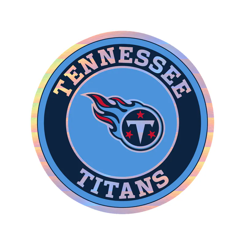 Tennessee Titans - Blue Circle - Holographic Vinyl Sticker - Custom Size